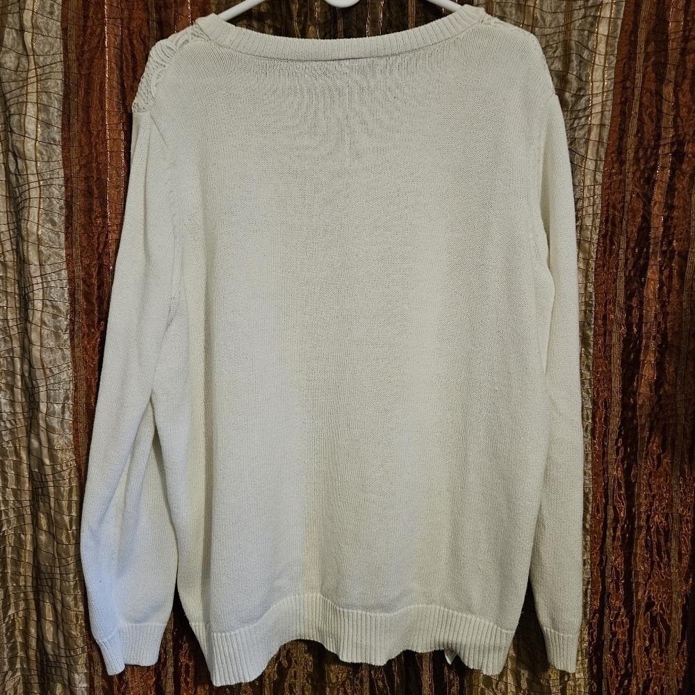 Lane Bryant-Cream Sweater with Lace Front Overlay-Plus Size 18/20 - Picture 2 of 6